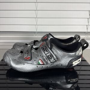 Sidi T2 Carbon Mamba Silver Snake Triathlon Cycling Shoes Size 47 US 12 Mens